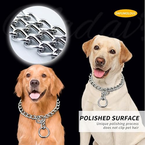 Miniatura 5 de DAFUMOLOUS Collar de perro, collar de estrangulamiento de martingala para perros, 20 pulgadas, collares de perro de 0.157 in para perros medianos