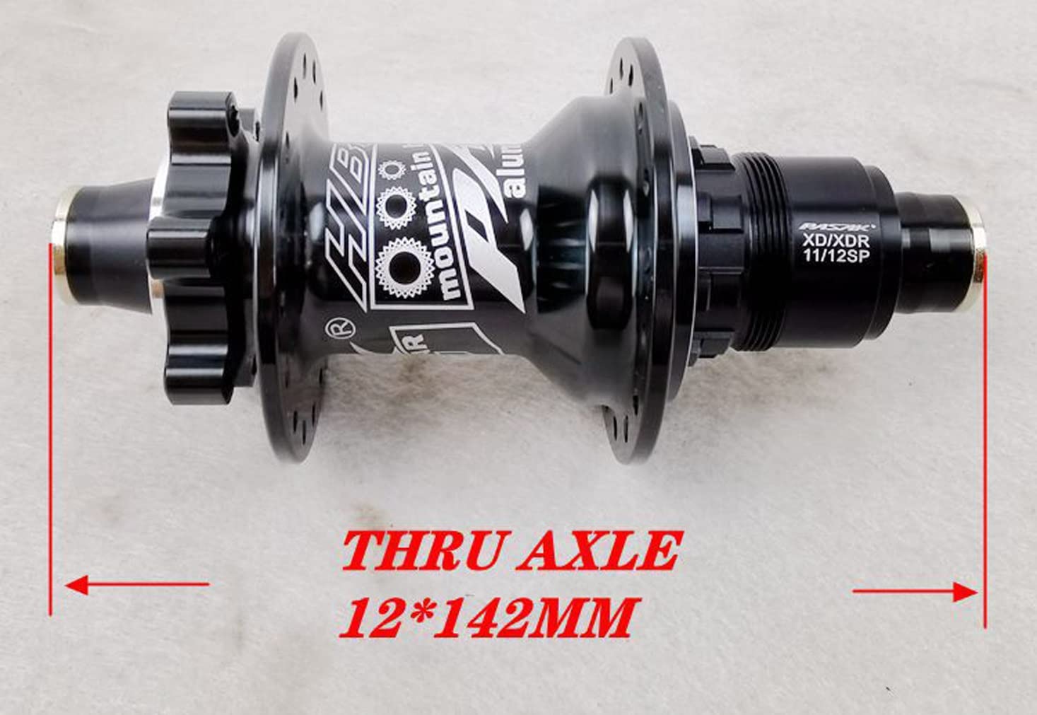 MTB-Fahrrad-Scheibenbremsnaben 32-Loch-Lagernabe Steckachse Vorne 100 Mm Hinten 142 Mm Nabe Aus Aluminiumlegierung 120 Klicks XD/XDR 11 12 Geschwindigkeit (Color : 32H Titanium)