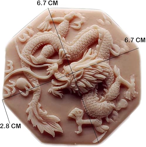 Miniatura 2 de Molde de jabón de silicona para velas artesanal, hecho a mano, chocolate, caramelo, pastel, dragón, (11509)