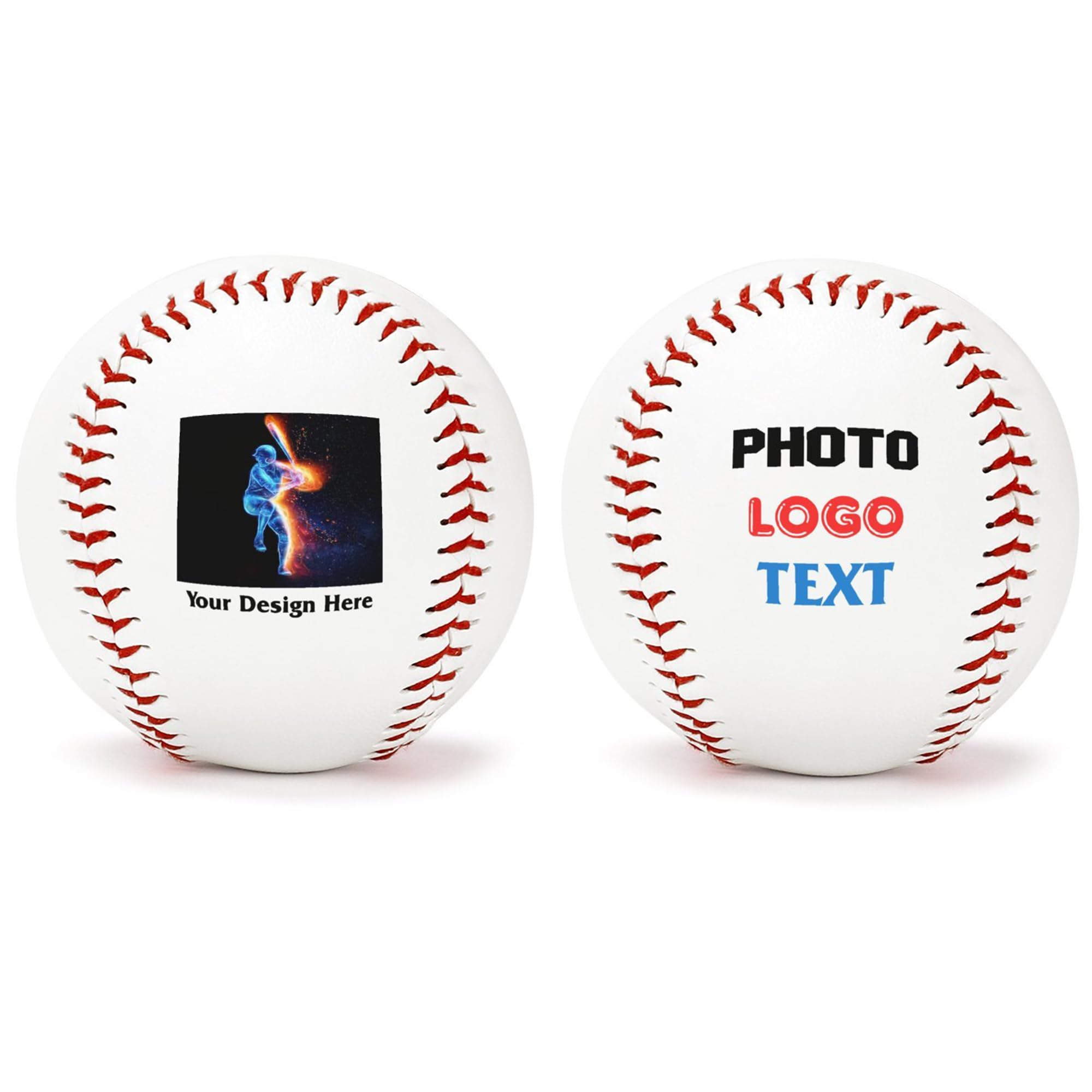 DZTEEKK Customized Baseball Balls, Design Your Own Baseball Balls Printed Your Team Logo/Sign/Text Name Photo, Personalized Gifts for Fathers Day Boyfriend Husband Grandpa Son Men Birthday Christmas