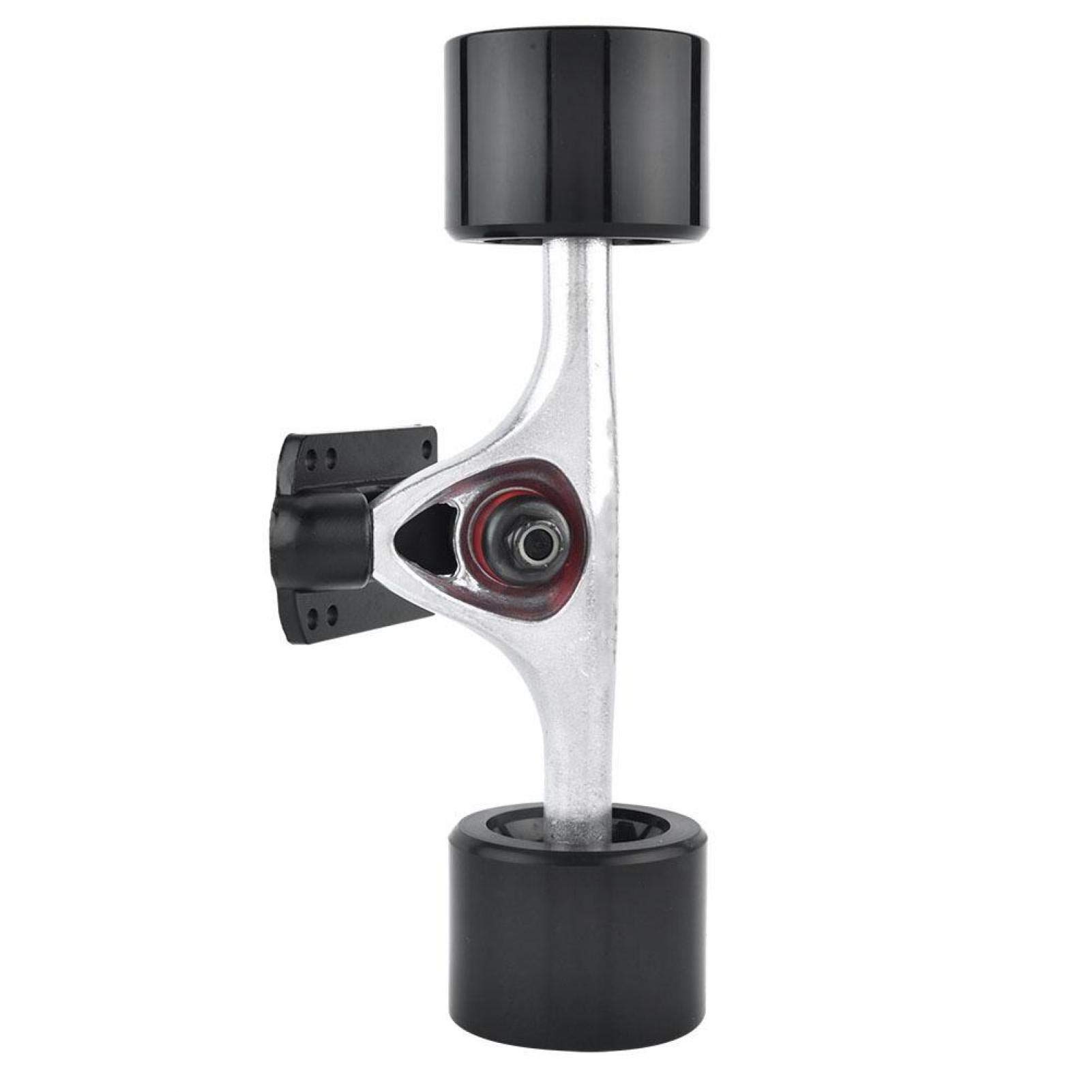longboard, haute durabilité roues de skate kit montage 2pcs roue noire manche argent for skateurs urbains voyageurs amateurs sports de rue