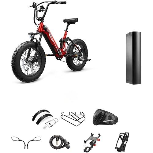 PUCKIPUPPY Electric Bike for Adults 750W,48V 20AH Battery Folding Ebike, 20" Fat Tire E Bike, 28MPH 80Miles Range Front Suspension Mountain Electric Bicycle