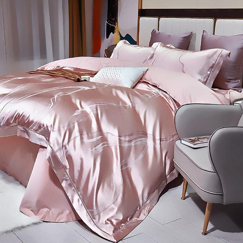 Miniatura 4 de XDSDDS Cotton Sateen Classic Bedding Set Gold Jacquard Duvet Cover Match Silk Silky Bed Sheet Pillowcases Double Queen King Color  Black-JoJos