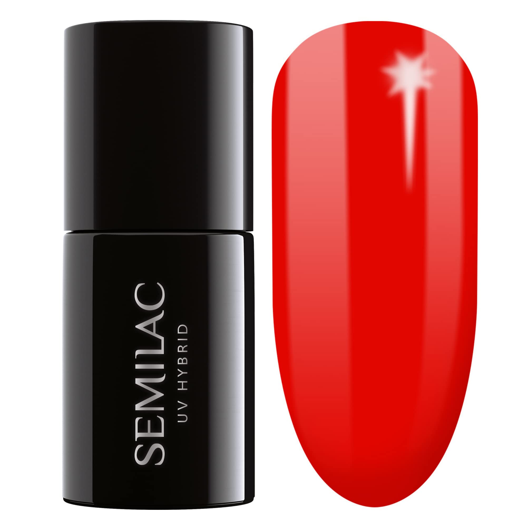 Semilac317 Neon Red Nail UV Gel Polish | Long Lasting and Easy to Apply | Soak off UV/Led | Perfect for Home and Professional Manicure and Pedicure 7 ml