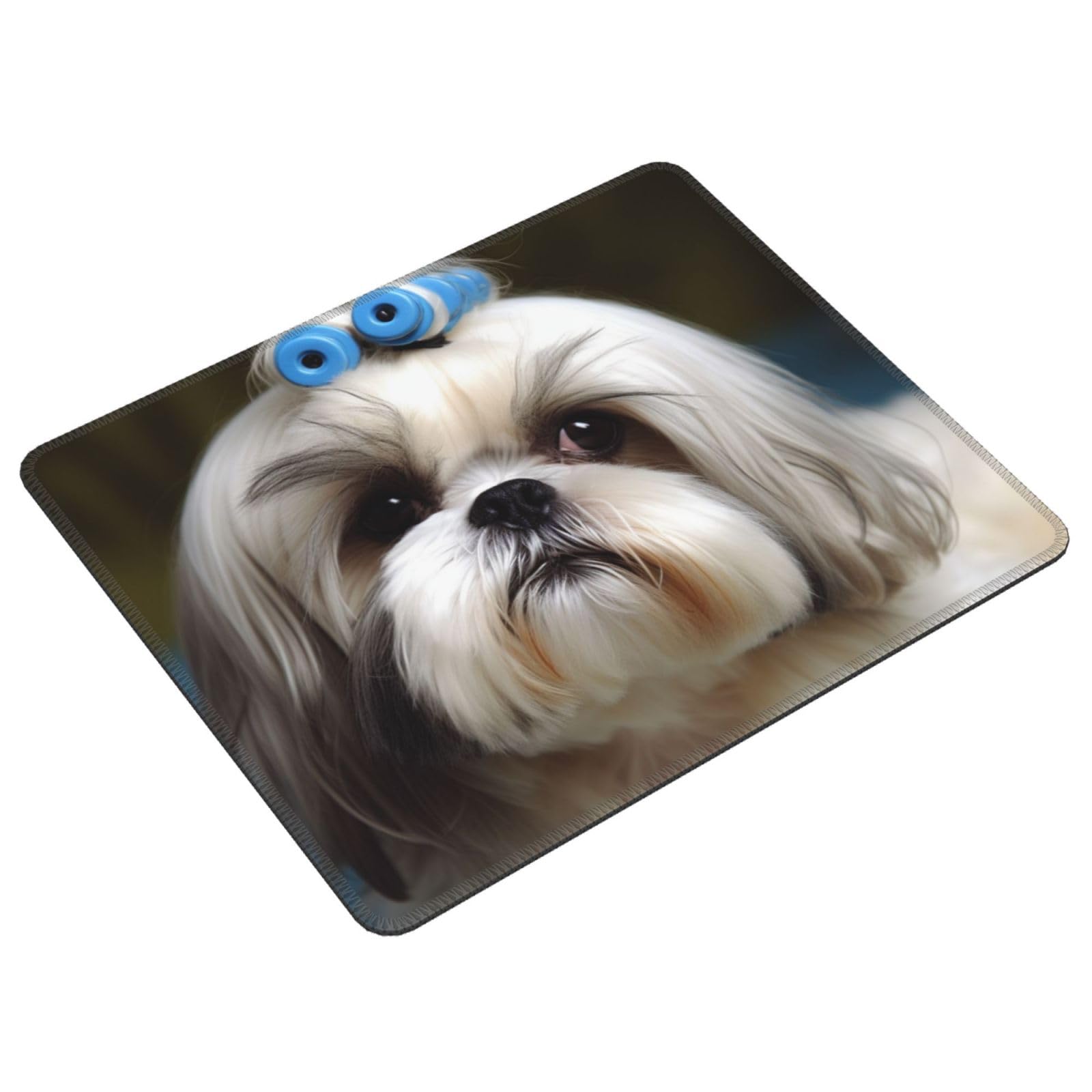 Tappetino per mouse Shih Tzu Dog Tappetino per mouse Base in gomma antiscivolo Tappetino da scrivania per computer portatile Ufficio 25 x 30 cm