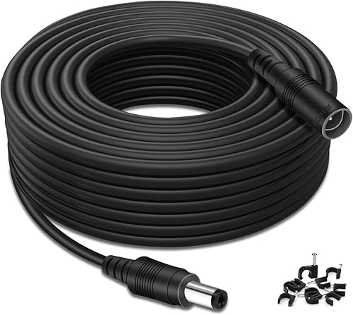 Tonton Power Extension Cable 33ft 10M 2.1mm x 5.5mm Compatible with 12V DC Adapter Cord for CCTV Security Camera IP Camera Standalone DVR