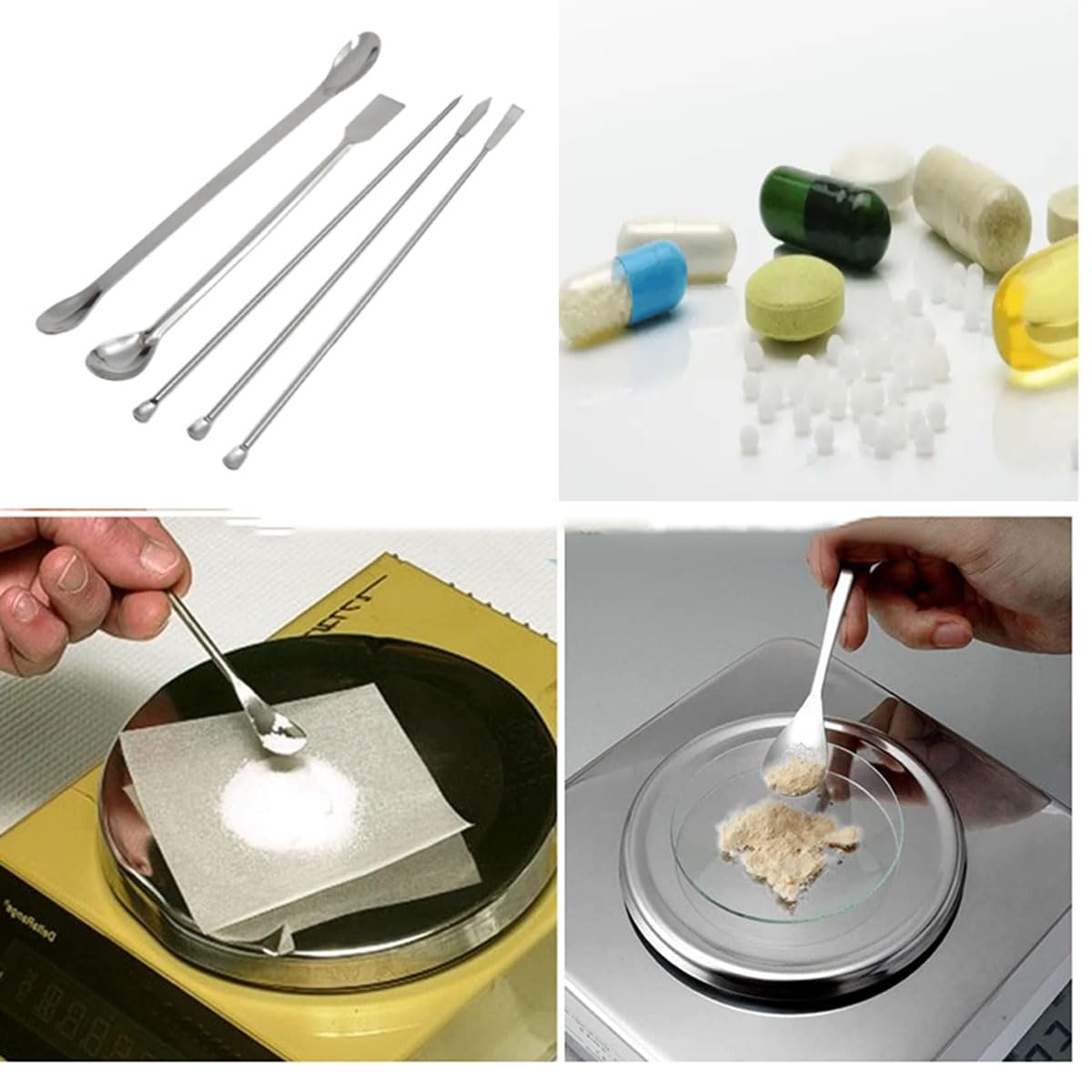 yukata 5 Piece Stainless Steel Lab Spatulas and Micro Sampling Spoon Set — Amazon image 7