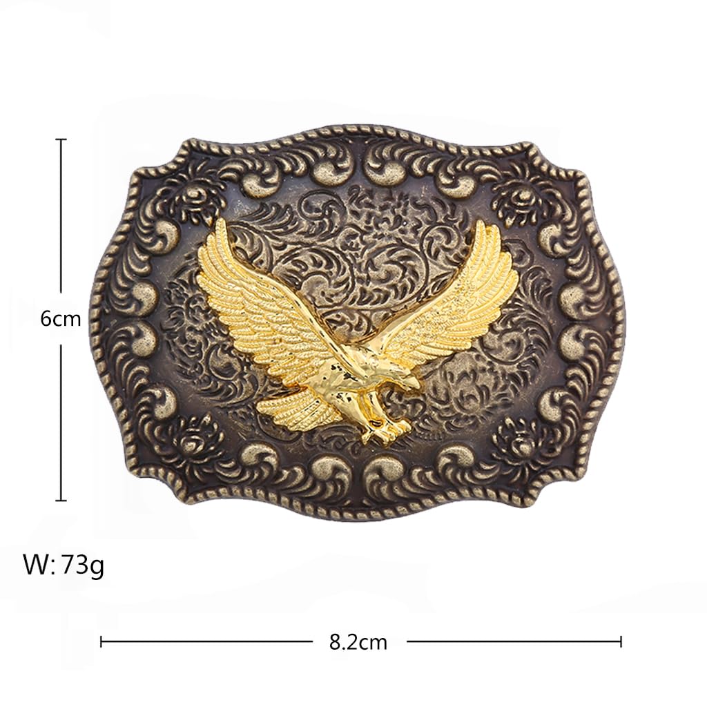 HUABOLA CALYN Mens Belt Buckle, Vintage Bronze Western Cowboy Eagle Belt Buckles, Cowboy Accessories for Men Women