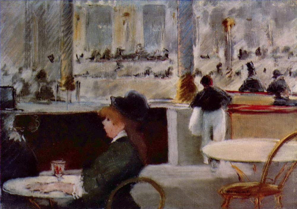 Peintures Intérieur d'un café Eduard Manet Huile sur toile de maître taille 04 - 5