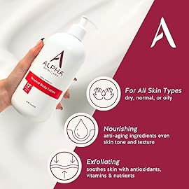 Alpha Skin Care Revitalizing Body Lotion, 12% Glycolic AHA, Simple & Effective Daily Moisturizer Hydroxy Acid, Hydrates & Exfoliates for Soft, Smooth Skin, Anti-Aging, 23 Oz