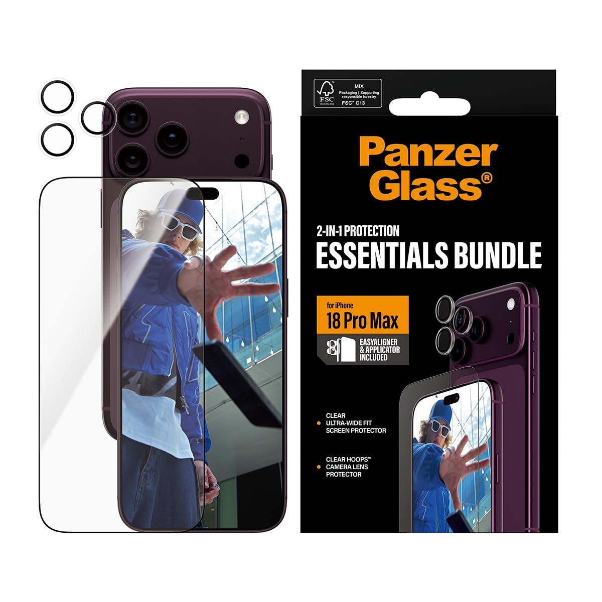 Panzer Glass 2-in-1 Essentials Bundle iPhone 18 Pro Max