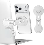 CloudValley Magnetic Laptop Phone Holder, 360° Rotating Mount Compatible with iPhone MagSafe and All Phones, MacBook, PC Monitor, Screen Stand for Tesla, Portable Accessory (Black)