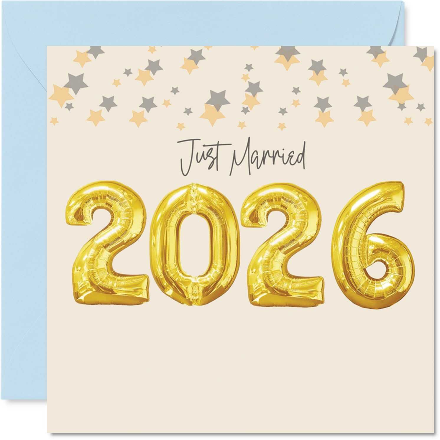Wedding Card for Couples - Just Married 2026 - Congratulations Gifts, Congrats Well Done Card for Friends Family Colleague Neighbour, 145mm Happy Marriage Greeting Cards