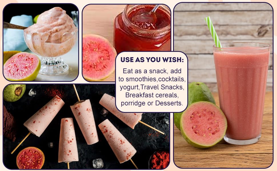 Nectar Superfoods Freeze Dried Guava Cubes No Sugar & Preservatives Vegan Gluten Free Healthy Fruit Snack Camping Party Essential 0.7 Oz (20gram) Pouch Pack Of 2 Nos - Image 5