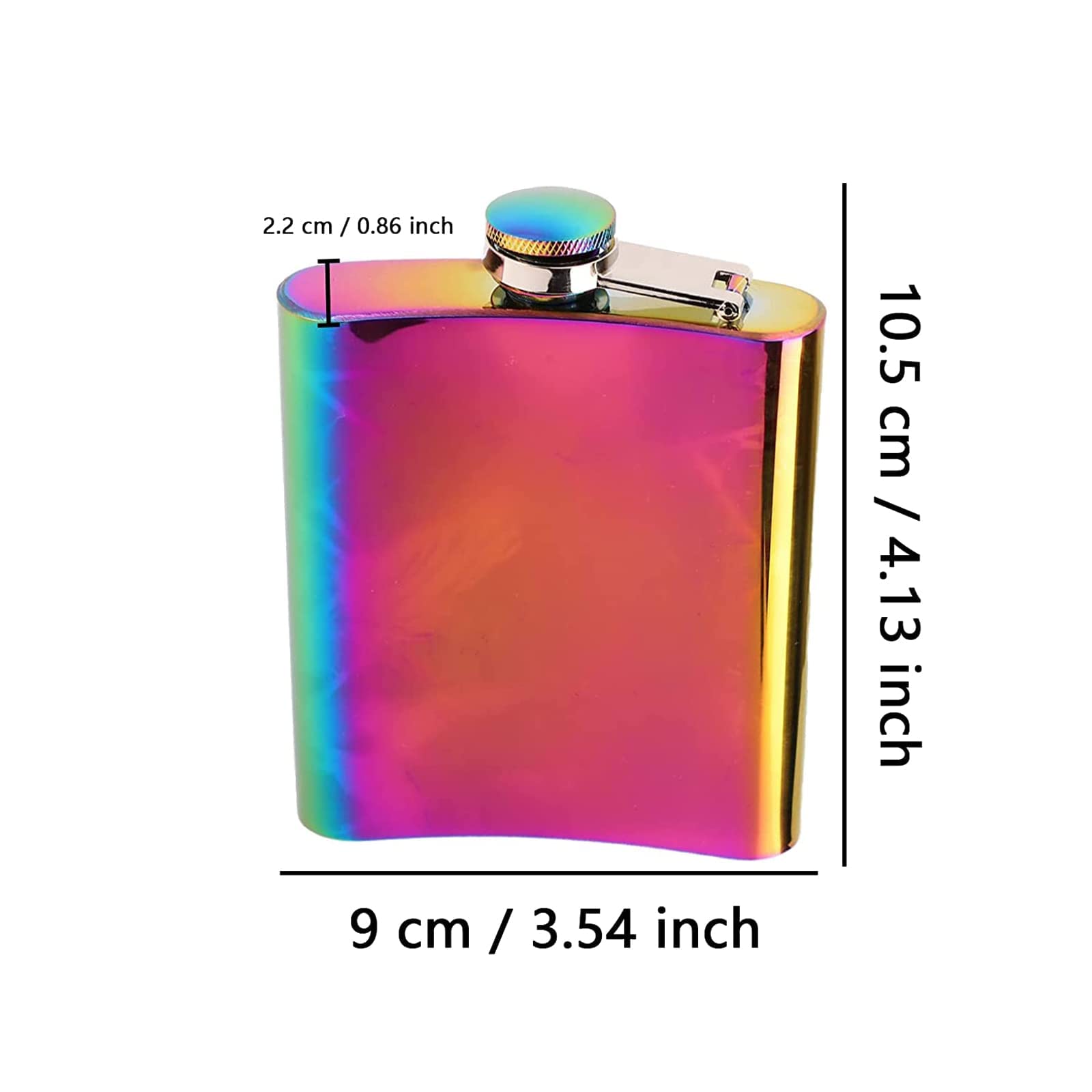 JEOPKO Stainless Steel Hip Flask, 6oz Portable Flask Rainbow Colored Pocket and Leak Proof,Stainless Small for Hiking Hunting, Camping - Image 2