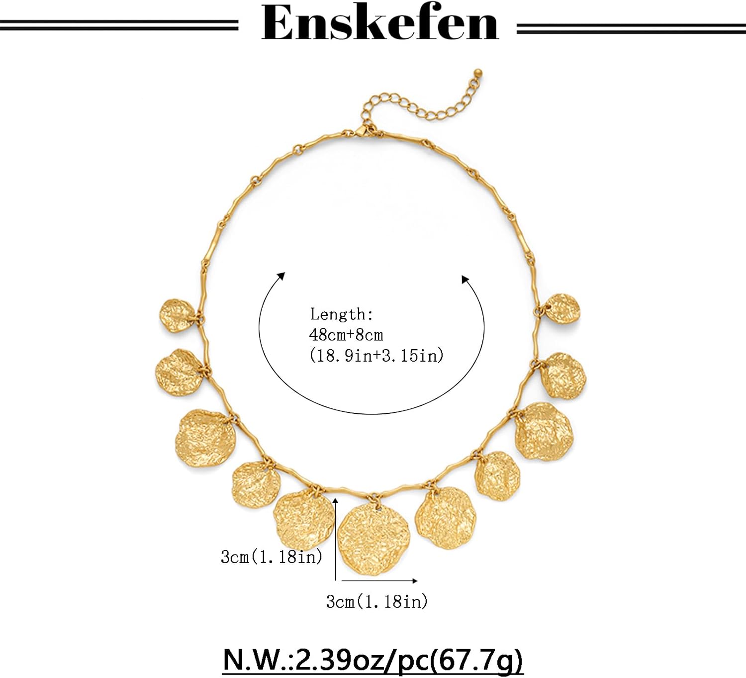 Chunky Multiple Charms Necklace for Women Boho Vintage Adjustable Gold Chain Necklace Bold Statement Round Choker Pendant Necklaces Fashion Heart Necklace - Image 7