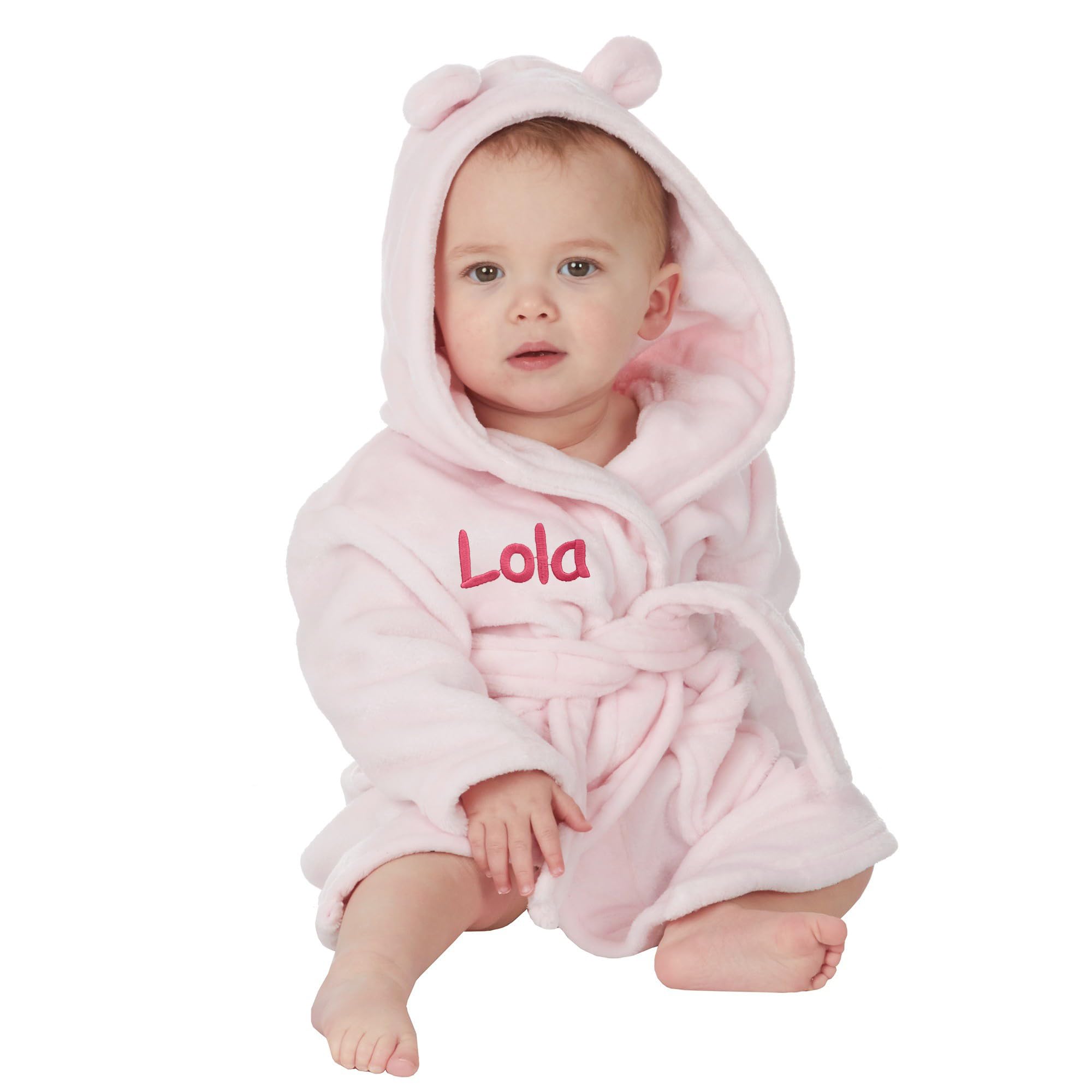Gembroidery Personalised Baby Bathrobe Hooded Fleece Dressing Gown Super Soft Gifts Bath Robe For Boys Girls Cute Teddy Ears 0-4 Years - 4