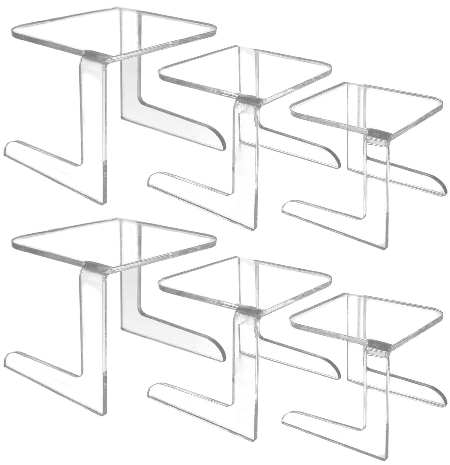 AMIAZI6 pcs Clear Acrylic Showcase Display Risers Dessert and Cupcake Stand Risers for party event Figure Display stand cake stand Display Organizer Cosmetics Display Riser