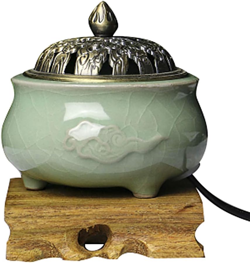 RXBFD Ceramic Electric Incense Burner,Timing Temperature Control Aromatherapy Diffuser,Essential Oil Agarwood Electronic Aroma Furnace,Applicable to a lot of Fragrance Materials