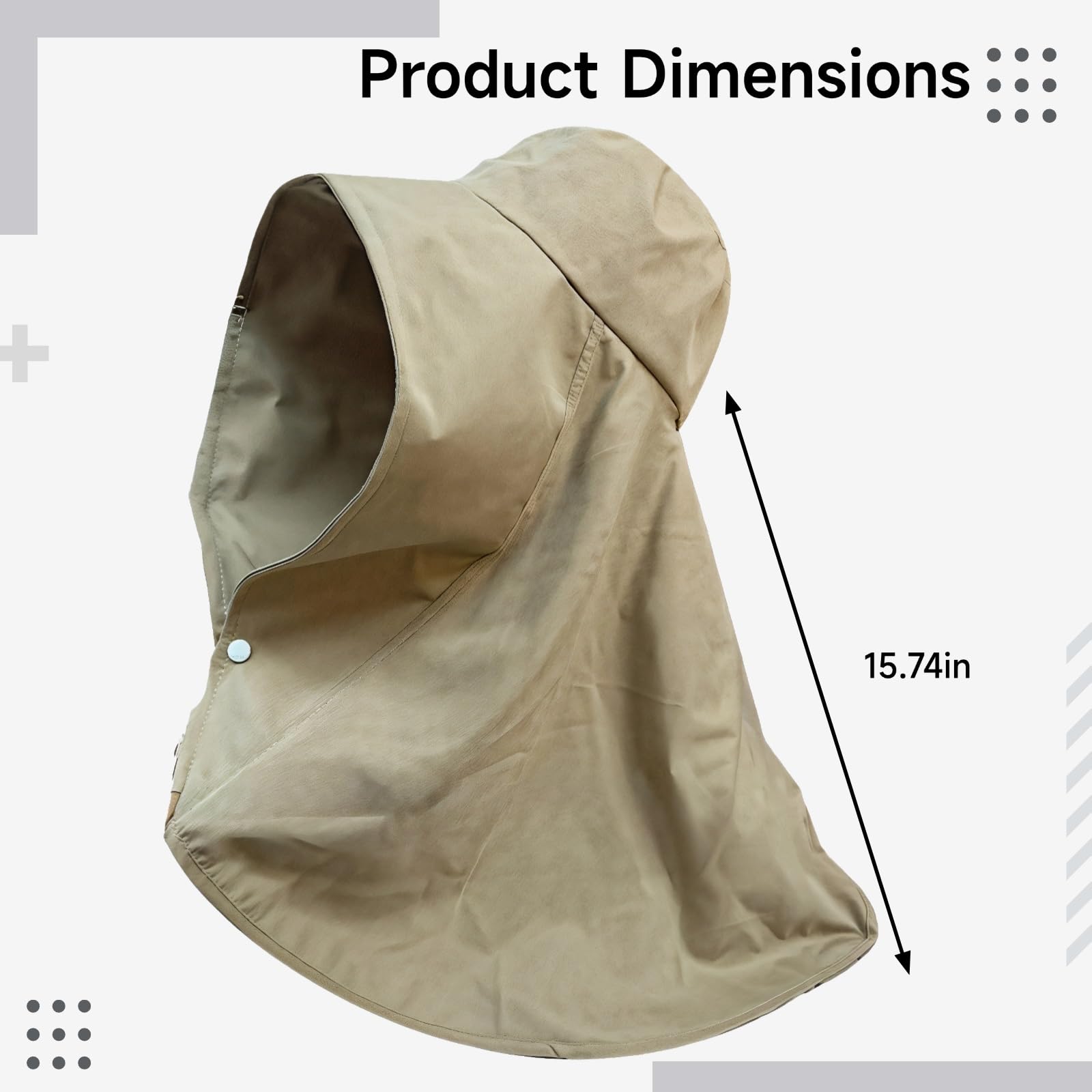 Lot de 2 chapeaux de soleil pour femme, large bord avec châle, visière anti-UV pour randonnée et plein air, noir et kaki