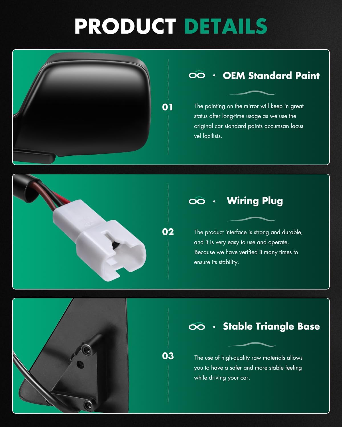 SCITOO Side View Mirrors Fit For 2007-2013 For Chevy Silverado 1500 2500 HD 3500 HD For GMC Sierra 1500 2500 HD 3500 HD Manual Left and Right Folding adjustment Mirror TO1320146, TO1321146