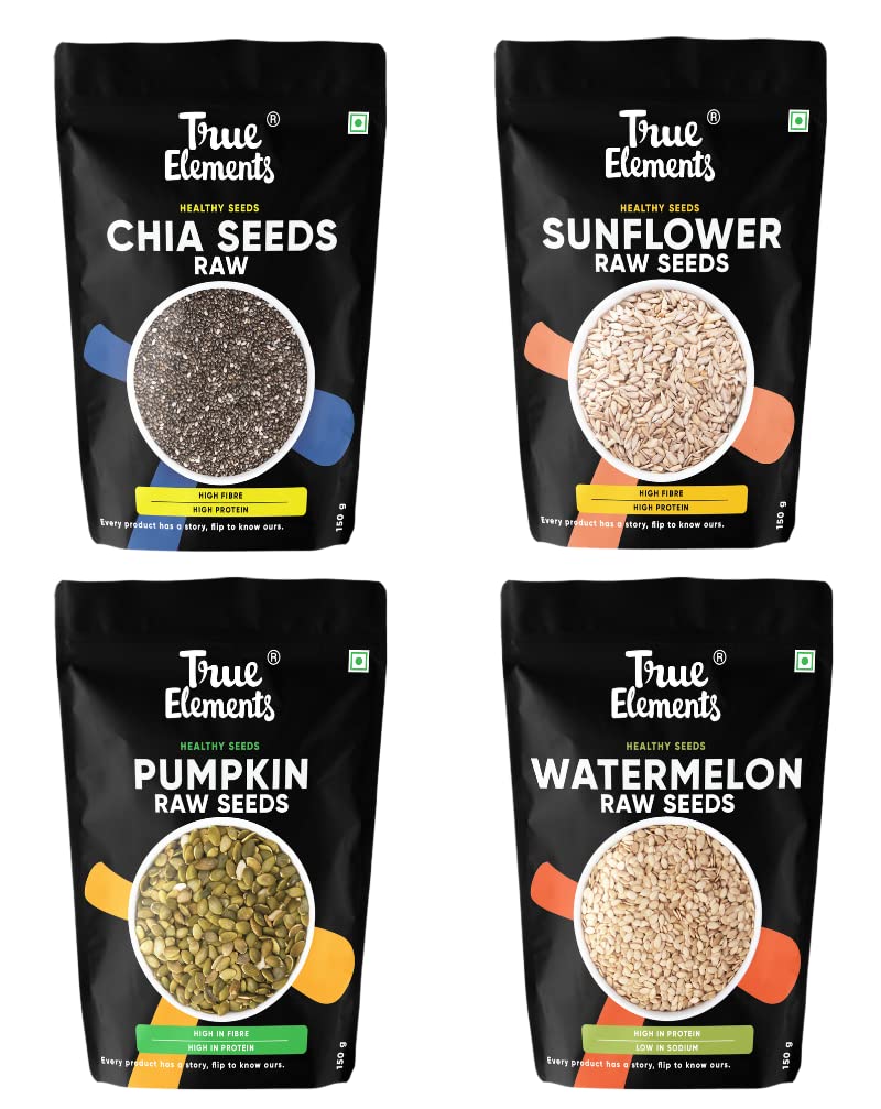 True Elements Healthy Raw Seeds Combo Pack (150g*4)