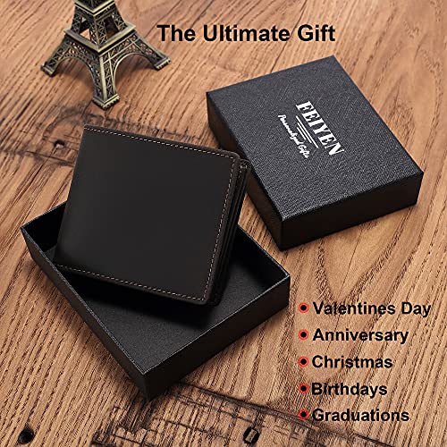 Personalized Engraved Wallet For Husband Boyfriend From Girlfriend Wife - Love Message Slim Bifold Purse - Minimalist Rfid Blocking Leather Wallet For Birthday Anniversary Christmas Valentines Day #TOP5