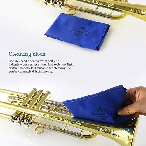 Miniatura 7 de Kit de limpieza de cuidado de limpiador de trompetacorneta, kit de mantenimiento, aceite de válvula, grasa deslizante de afinación, cepillo