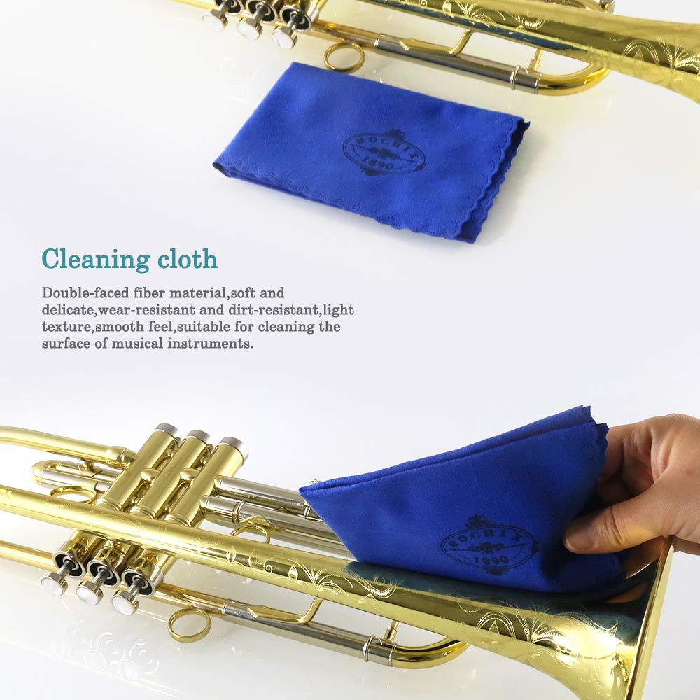 Trumpet/Cornet Care Cleaning Kit,Maintenance Kit,Brass Instruments Maintenance Cleaner,Flexible Brush,Valve Brush,Mouthpiece Brush,Cork Grease,Cleaning Cloth and More - Image 4