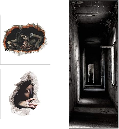 Amazon Funnideer ハロウィーンテーマ3dデコレーション アートデカール装飾 ハロウィーンお化け屋敷 カーニバルゴースト ウォールデカール ウィンドウデコレーション パーティー用品 2 ウォールステッカー オンライン通販