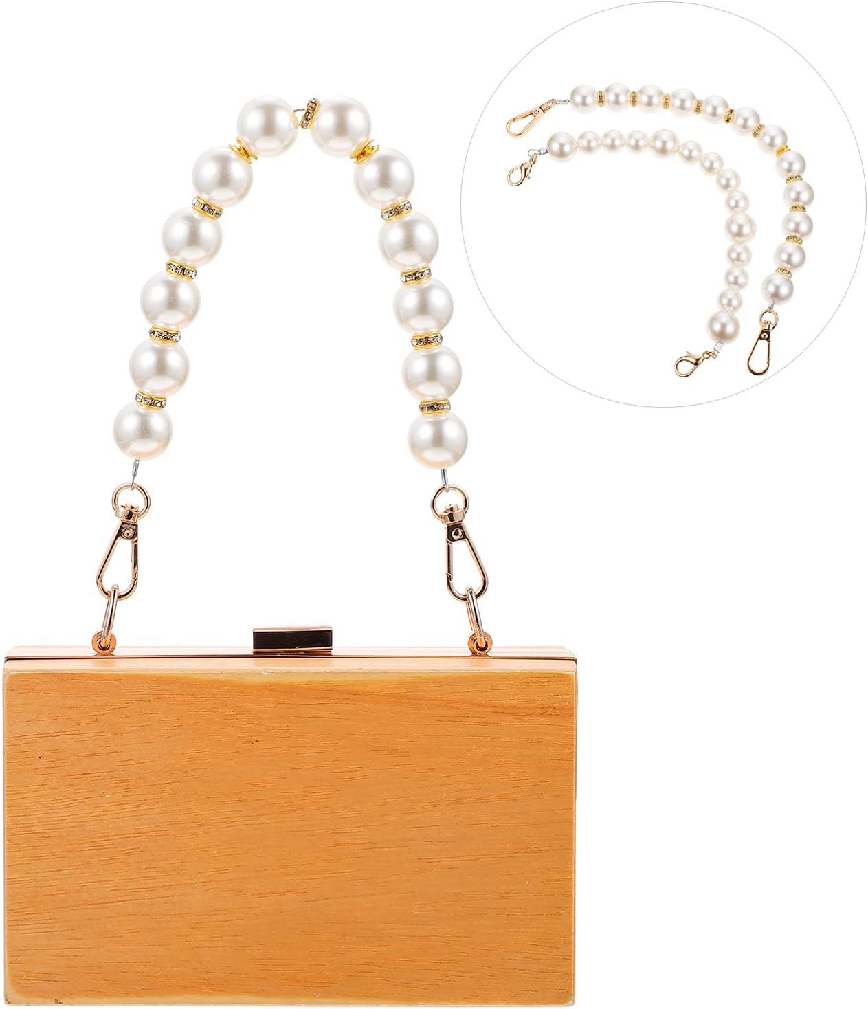 BESTOYARD 2pcs Pearls Beads Purse Handle Short Handbag Chains Decorative Beaded Purse Strap Replacement with Golden Clasp for DIY Purse Wallet Clutch : Sports & Outdoors