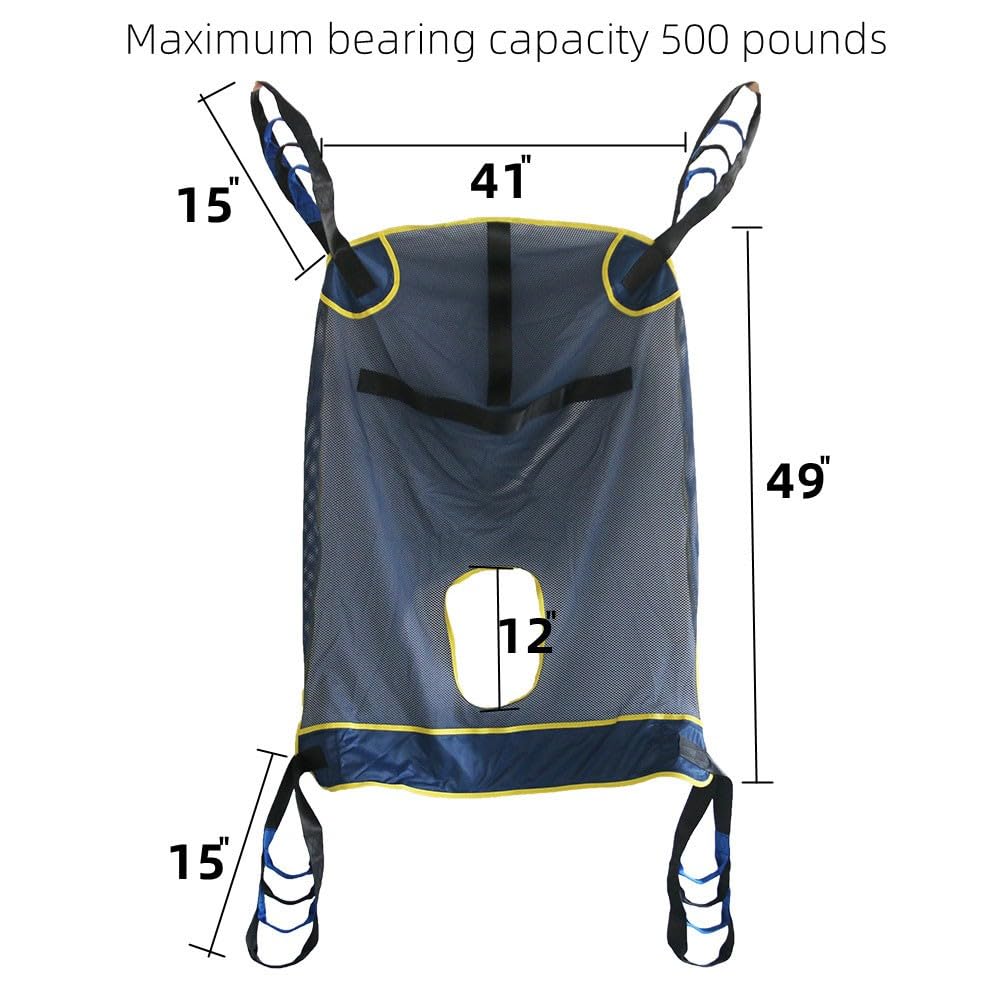 Arnés Elevación Paciente De Cuerpo Completo, Eslinga Elevación,para Posicionamiento Y Elevación De La Cama,Enfermería, Cuidador 507 Libras （No Incluye grua）