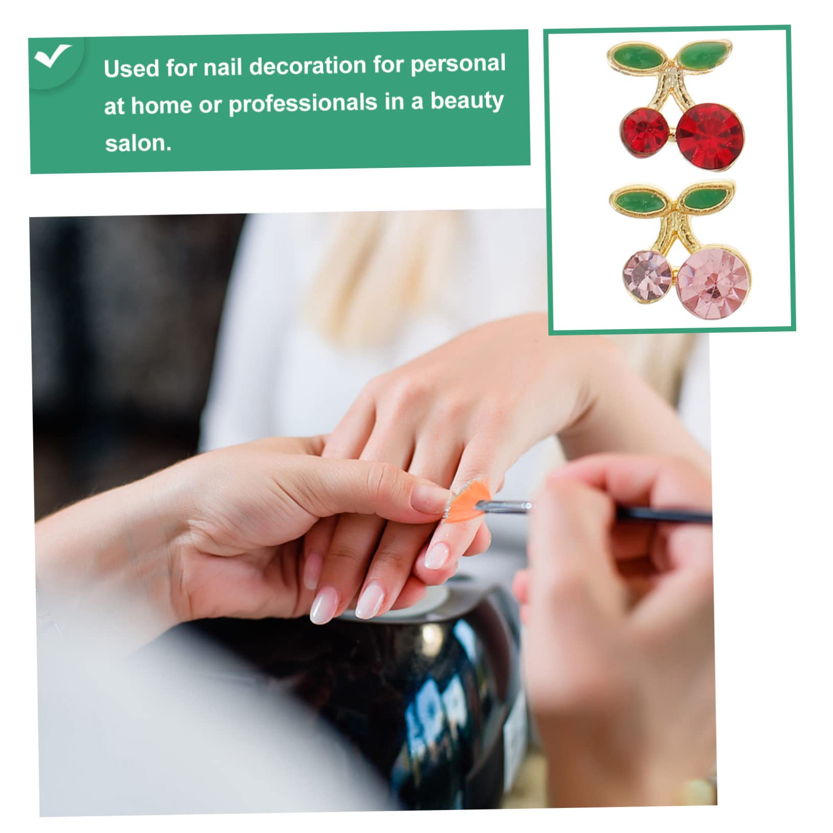 Healeved 144pièces Décorations Cerise Charms Nail Art Accessoires Manucure Pour Et Événements Festifs