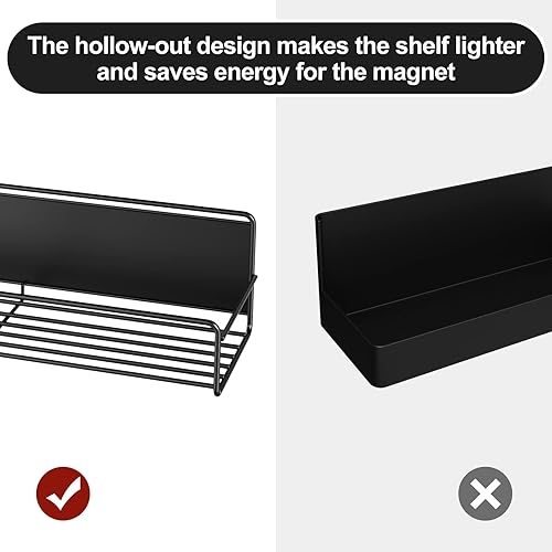 Miniatura 3 de Mystozer Paquete de 2 organizadores magnéticos para especias, ahorro de espacio para refrigerador y horno microondas, estante magnético para