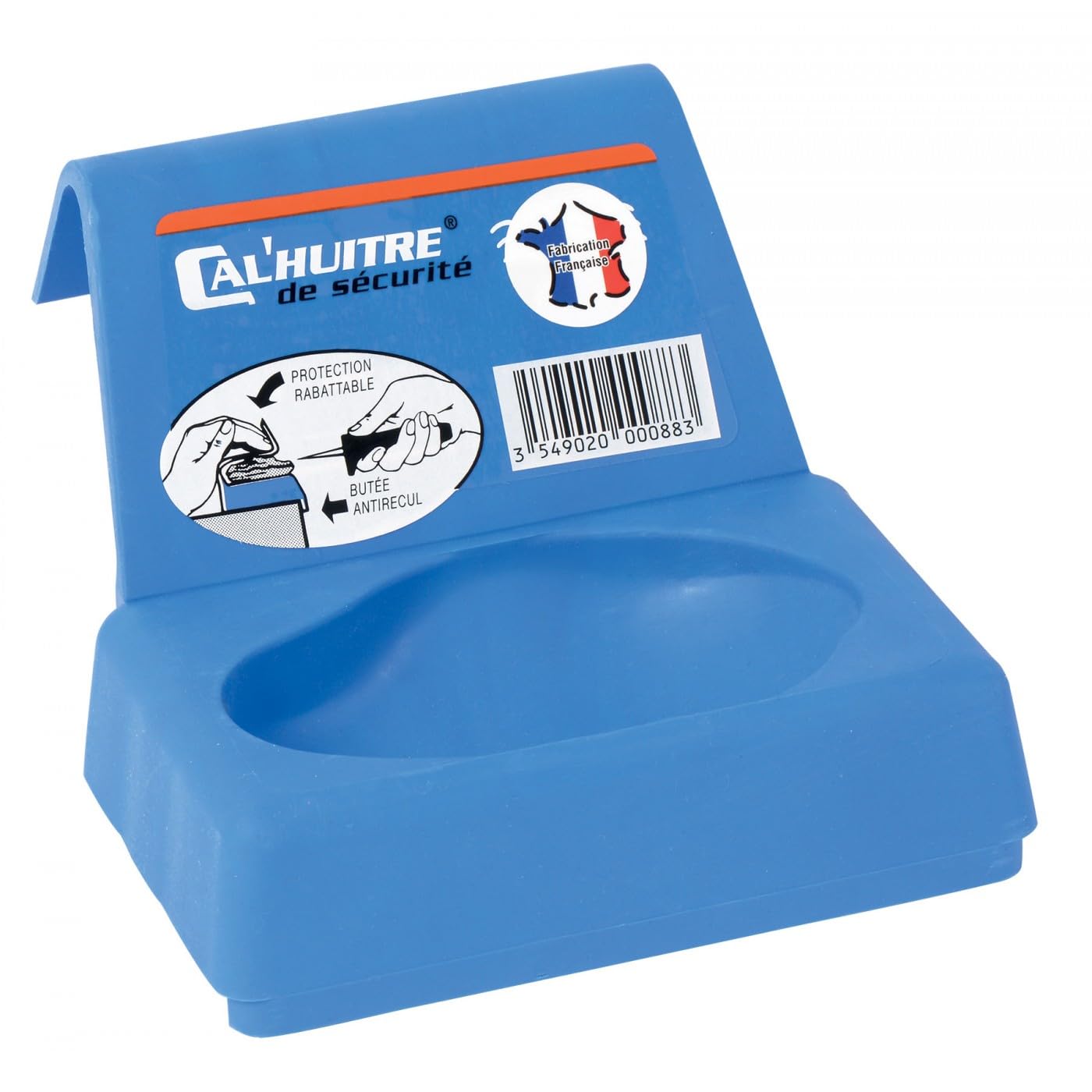 Patisse Cal'huître: Ouvre-Huîtres Sécurité Elastomère Bleu - Ouverture Facile & Sécurisée