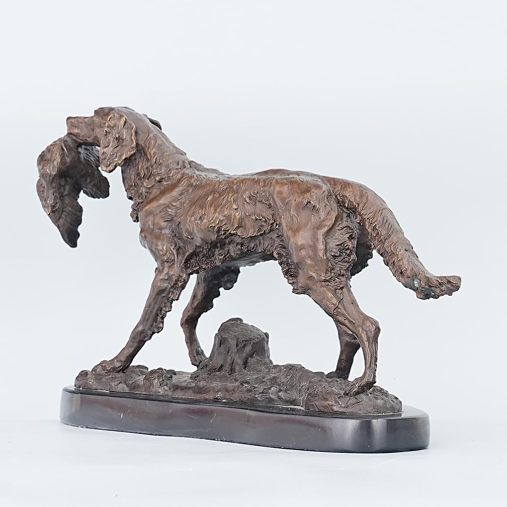 Escultura de Perro-pájaro de latón Retro Grande de 17,3"