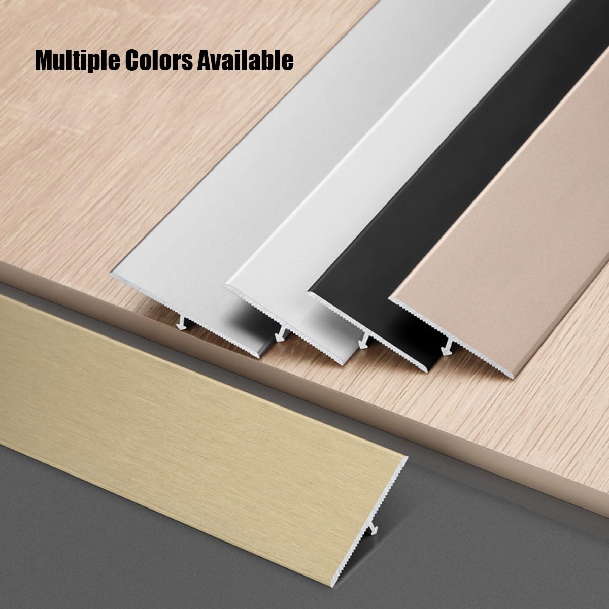 Perfil Divisor de Suelo en T Autoadhesivo de Aluminio Plano