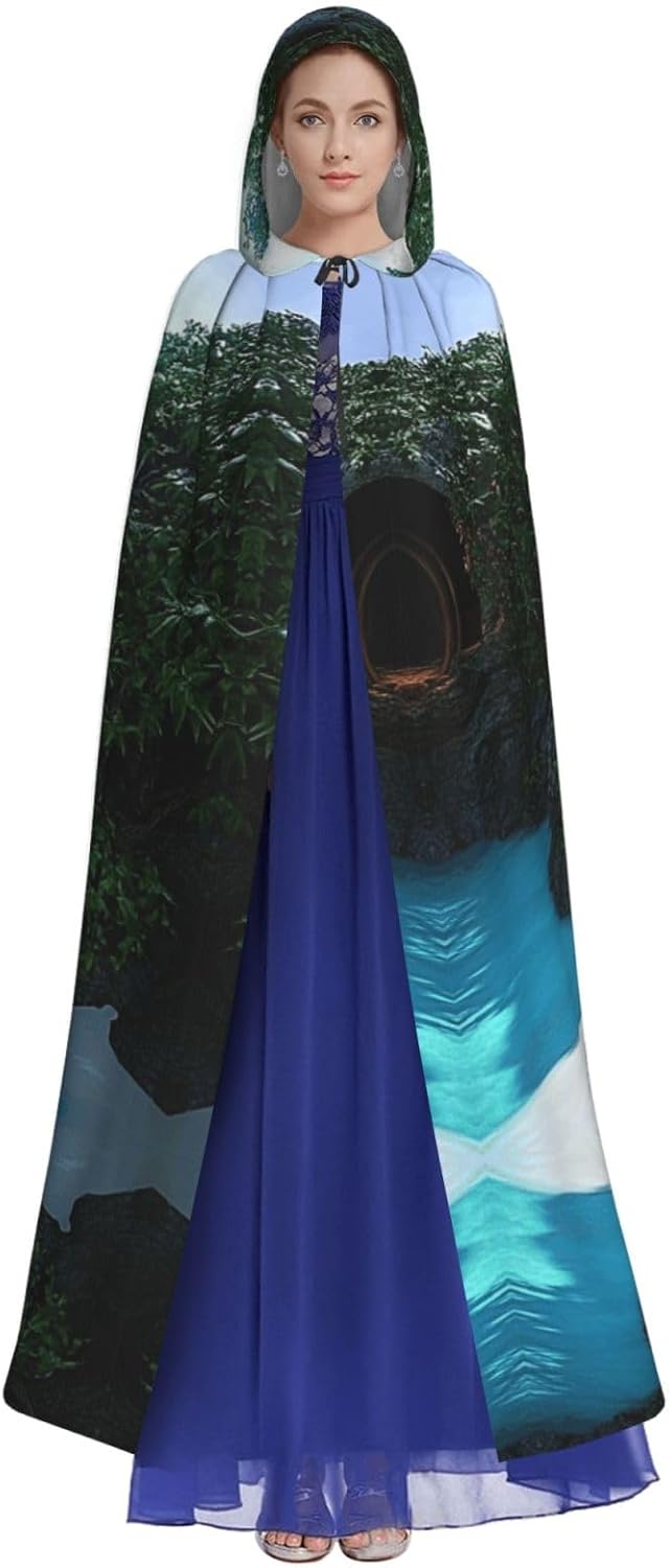 Mysterious cave Unique Darkness Poncho Shawl - Customizable Wearable Blanket for Women, Perfect Halloween Costume Accessory, Knight, Akatsuki, and More