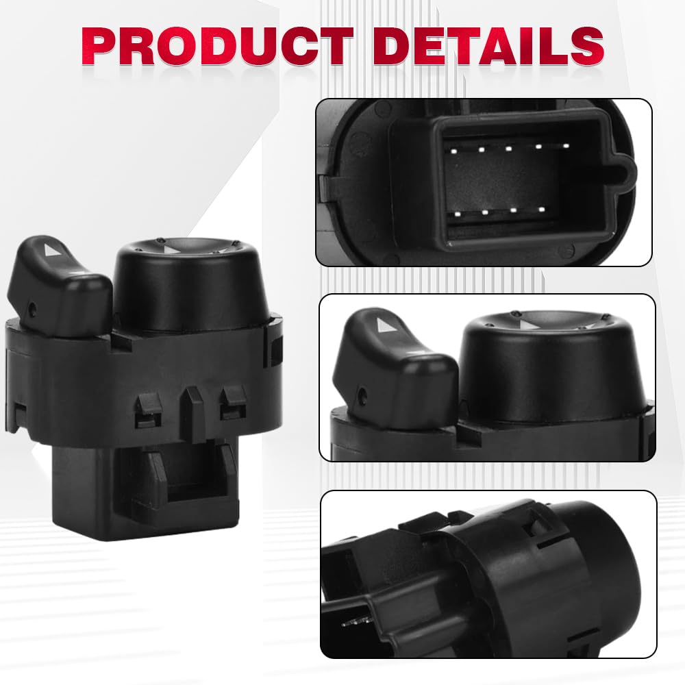 25895627 Power Mirror Switch Reaview Mirror Control Switch Compatible with Buick Terraza 2005-2007, Chevrolet Uplander 2005-2009, Pontiac Montana 2005-2006, Saturn Relay 2005-2007, 9-Pins