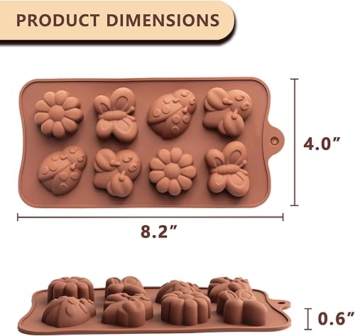 Miniatura 2 de Juego de 6 moldes de silicona para chocolate, moldes antiadherentes de grado alimenticio, moldes de cocina para chocolate, dulces, gelatina