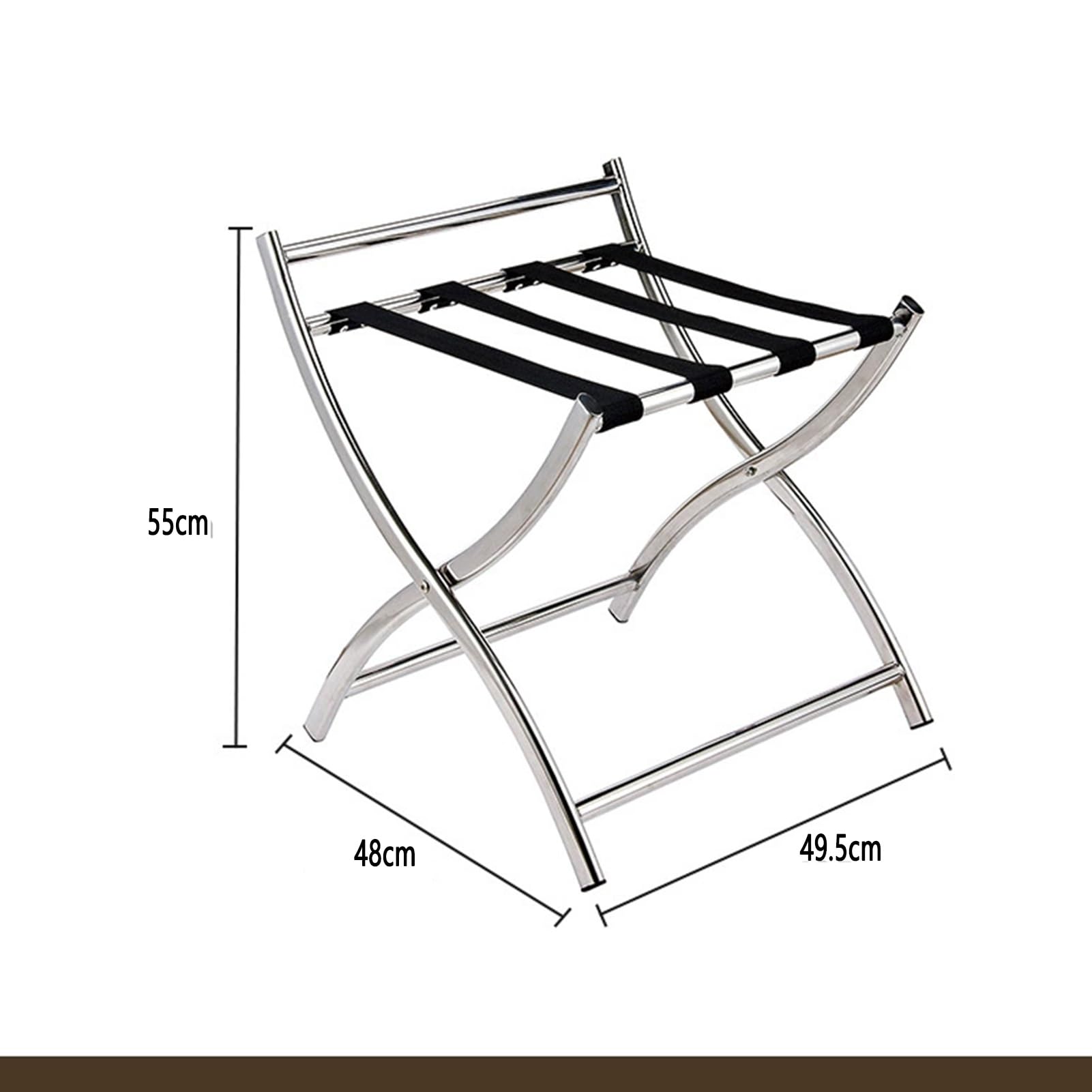 Portaequipajes plegable de acero inoxidable, soporte portátil para maletas para invitados, solución ideal para almacenamiento de bolsas y mochilas para el hogar y habitaciones de hotel