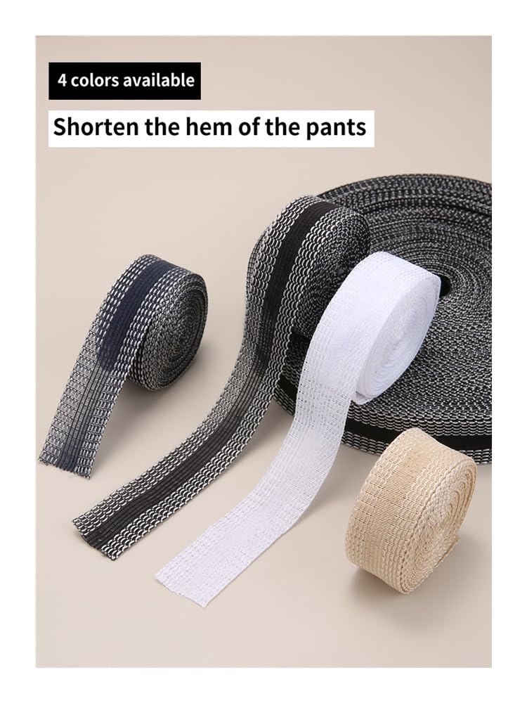 Klebeband zum Säumen, Hosenkante kürzen selbstklebende Hosenmundpaste Eisen am Saum Stoff Fixieren Säumen Bügeln Nähband(Beige,10 meter)