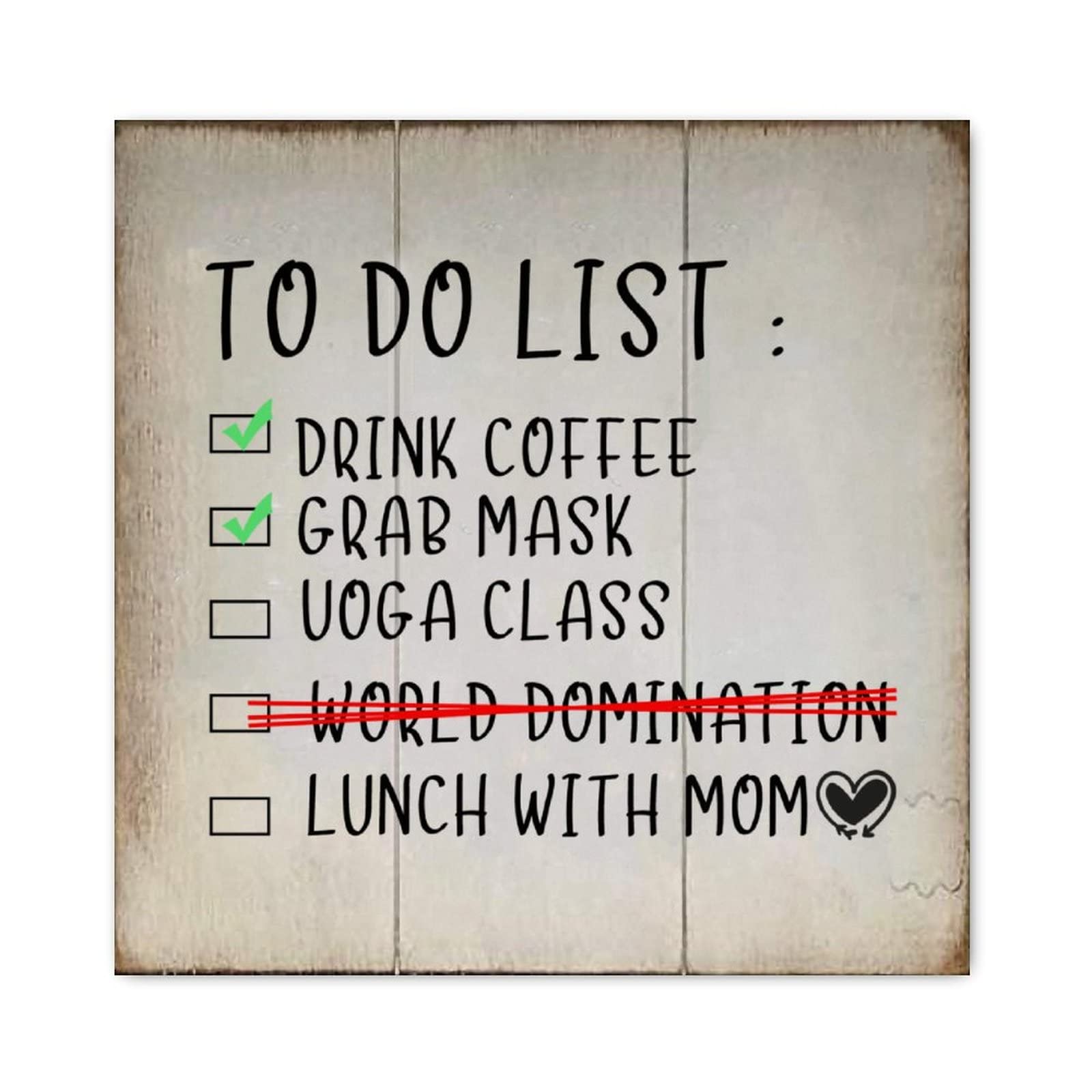 Panneau en bois To Do List humour café pour créer un coin cosy
