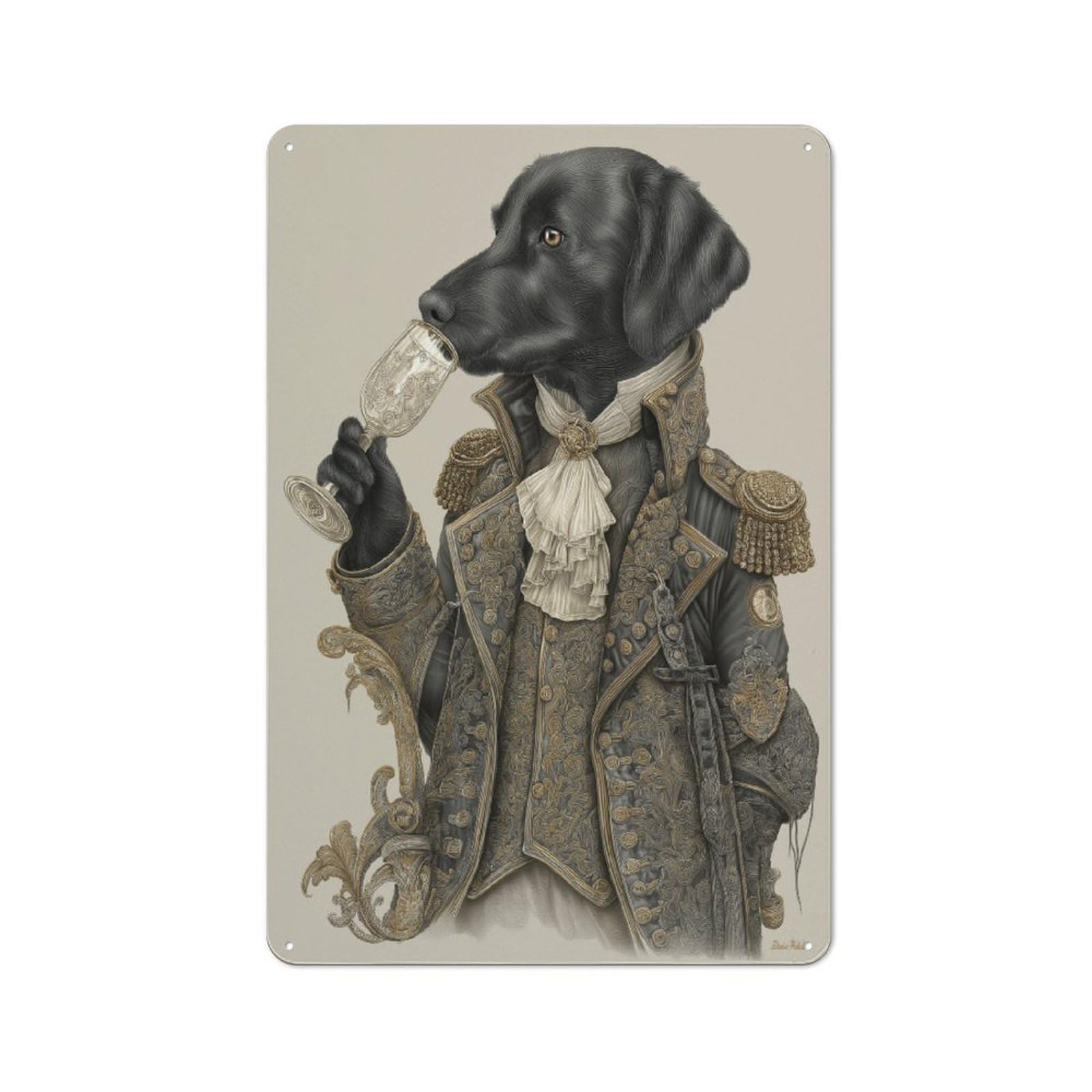 Junmoney Regal Canine Elegance A Noble Dog's Portrait For Garden Room Or Summerhouse, Retro Tin Sign 30X20cm, For Garage, Workshop And Man Cave Decoration