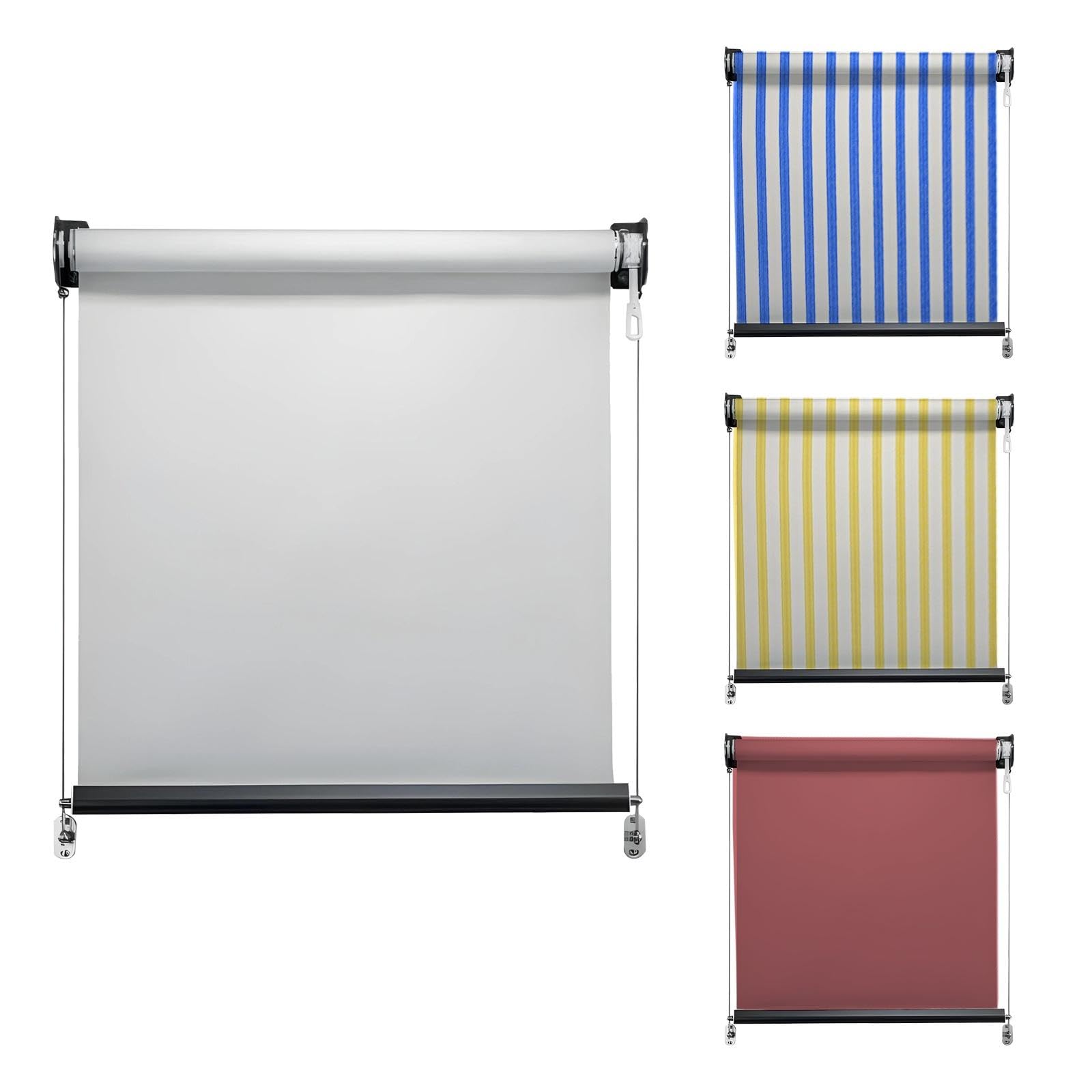 Tenda a Rullo per Esterno a Scorrimento con Cavi Acciaio Laterali, Tenda da Sole in PVC o Tempotest Parà, Colori e Misure Personalizzabili (ALTEZZA DA 1 CM A 200 CM, LARGHEZZA DA 121 CM A 200 CM)