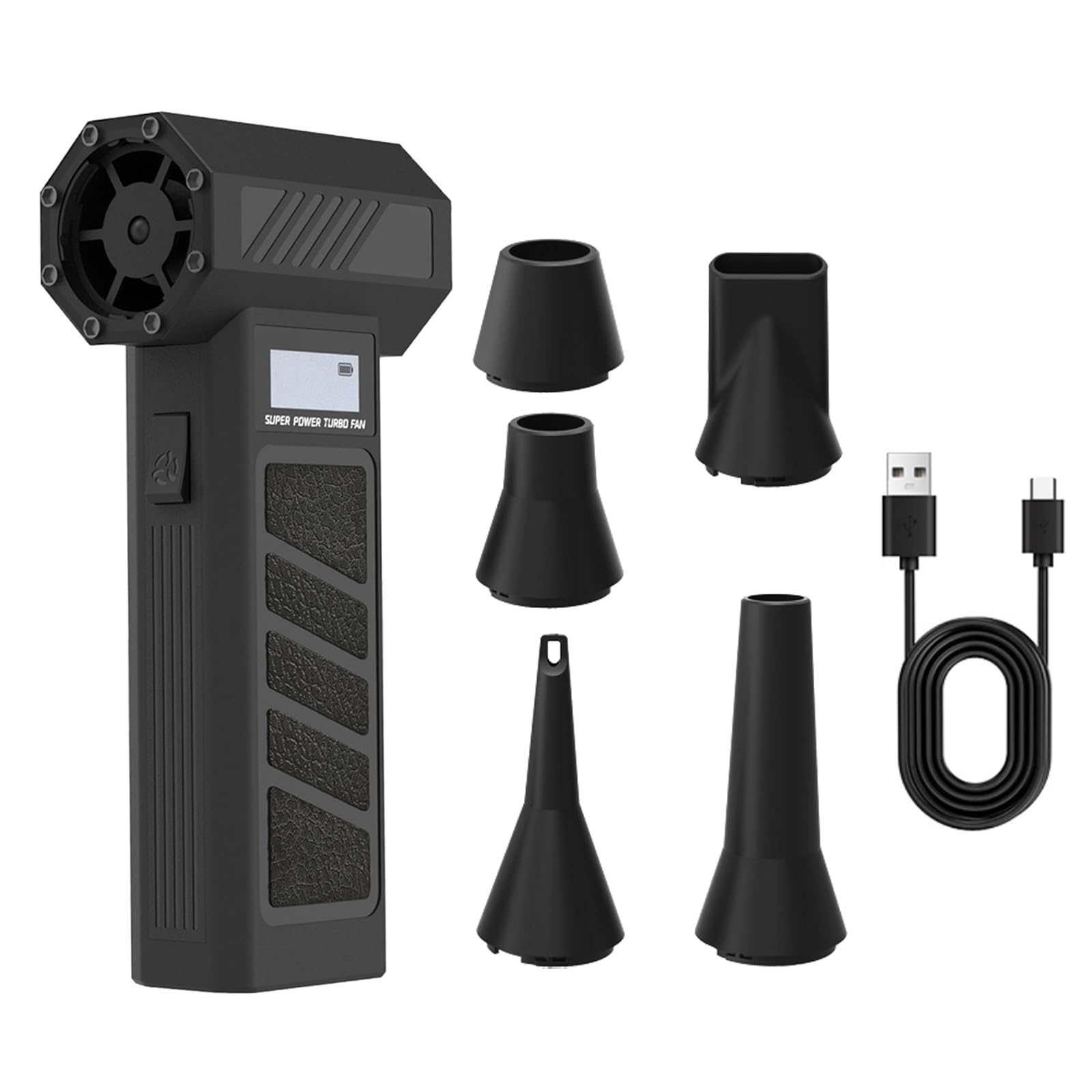 Jazuaiao Black Dry Blower 130000Rpm Blower Air Fan Cordless Fan Dry For Car Camping Electronics Cleaner