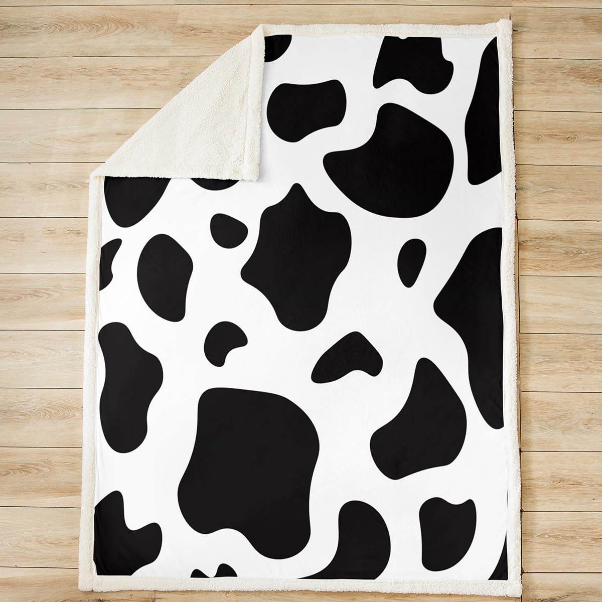 MLWSKERTY Coperta in pile con stampa mucca, per divano, letto, ufficio, coperta in pile morbida, coperta in peluche per adulti e bambini