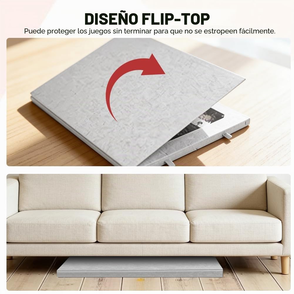 Mesa de Rompecabezas con 6 Cajones, Mesa de Rompecabezas de 1000 Piezas, Soporte y Funda 2 en 1, Mesa de Rompecabezas de Fieltro Ultraligera, Mesa de Rompecabezas Portátil que Puede Acomodar hasta