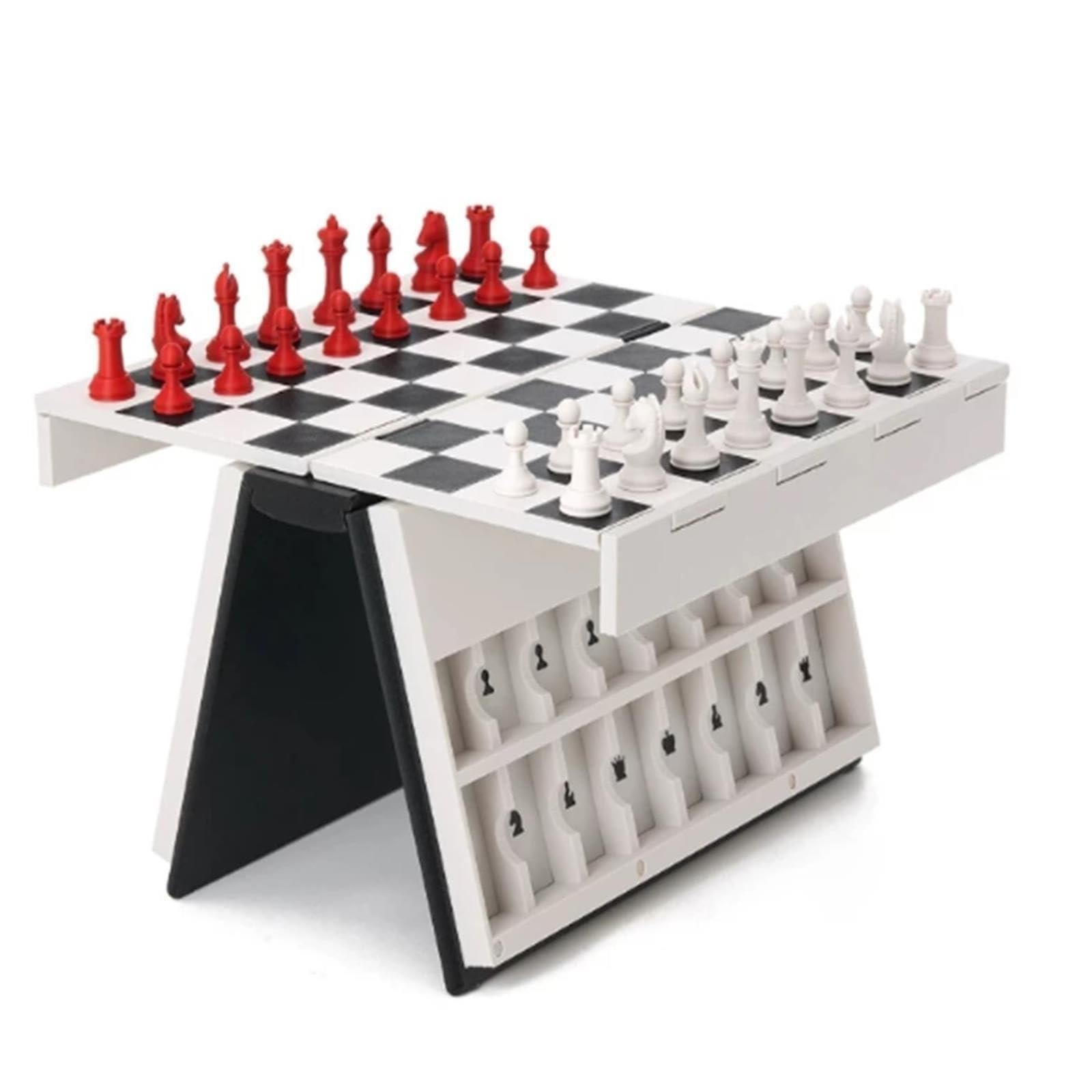 Tragbares faltbares Schachbrett-Set, Mehrfarbig Schach