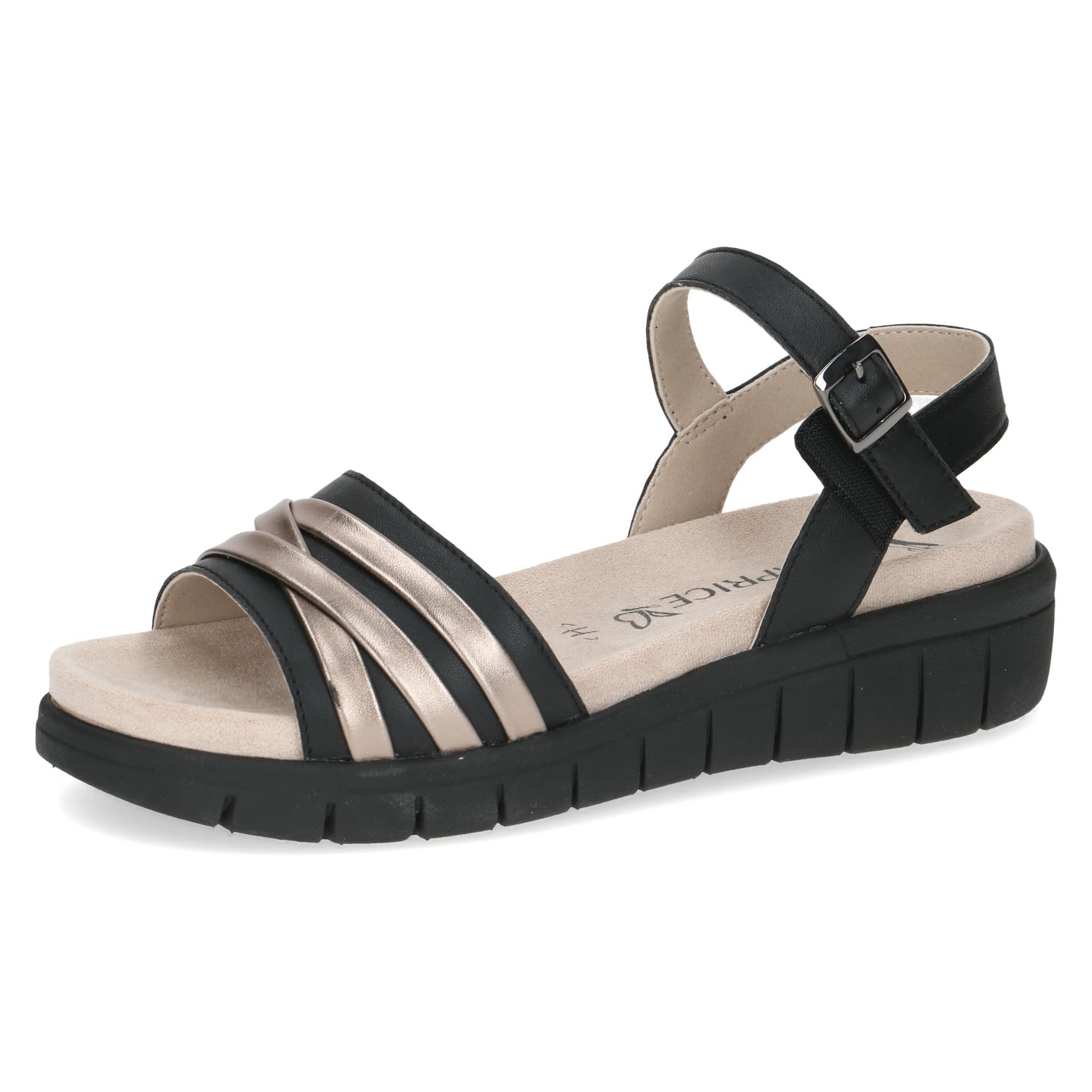 Caprice women's flat sandal flat, Black (BLACK COMB), 7.5 UK